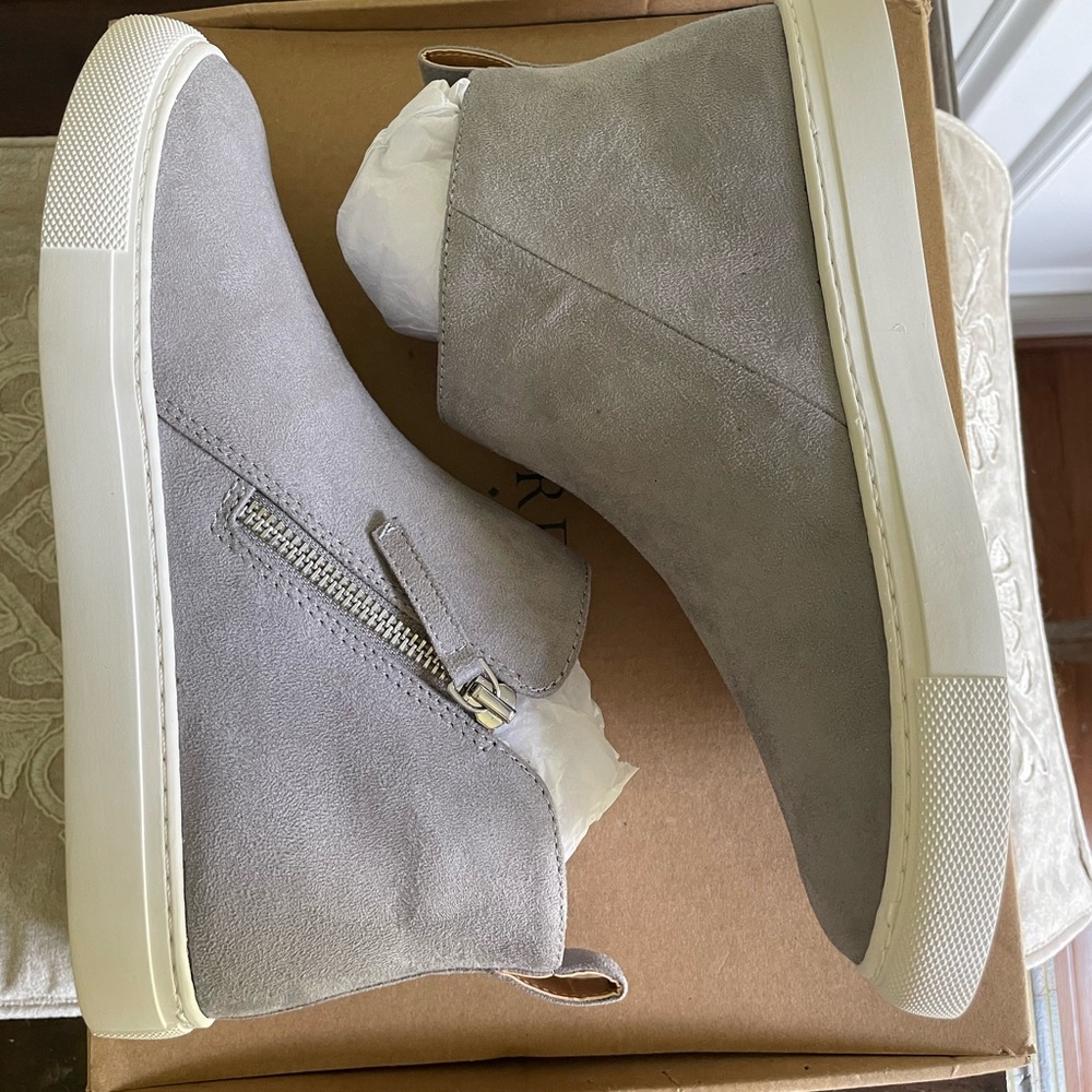 J. Crew Factory Side Zip Microsuede Sneaker. NWT.